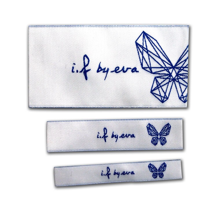 2022年新款织唛领标 蝴蝶服装织标 草莓视频污在线生产多规格唛头织标批发